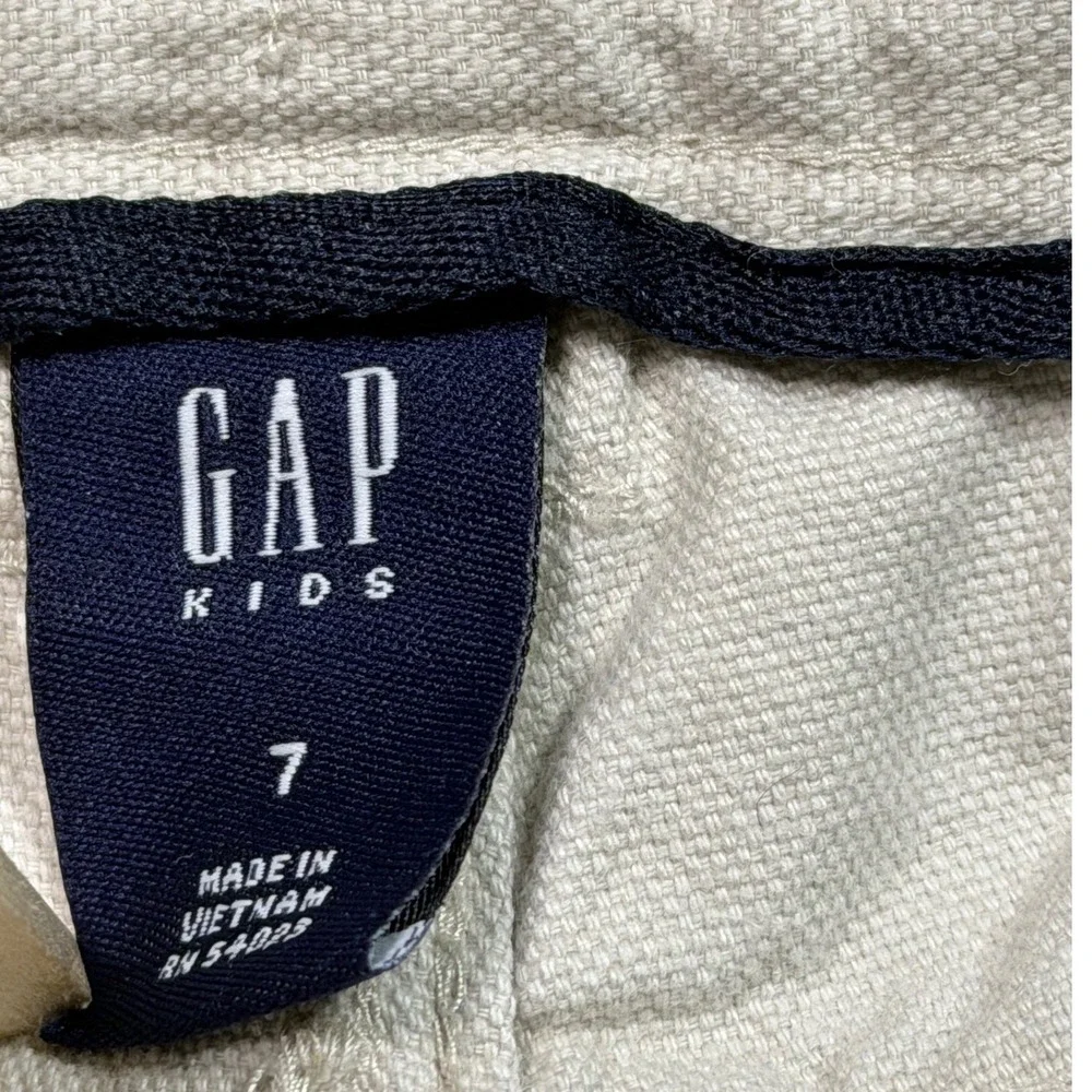 Gap Kids Industrial Worker Carpenter Pant White Canvas Wide Leg Utility Workwear